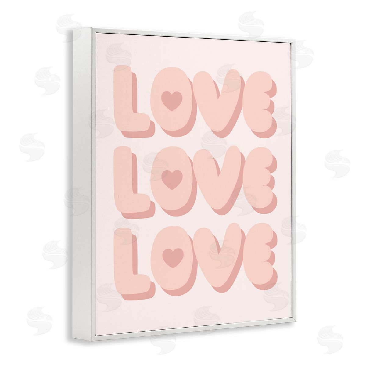 Love with Hearts White Frame Print Wall Art, Home Decor by Stupell Studio