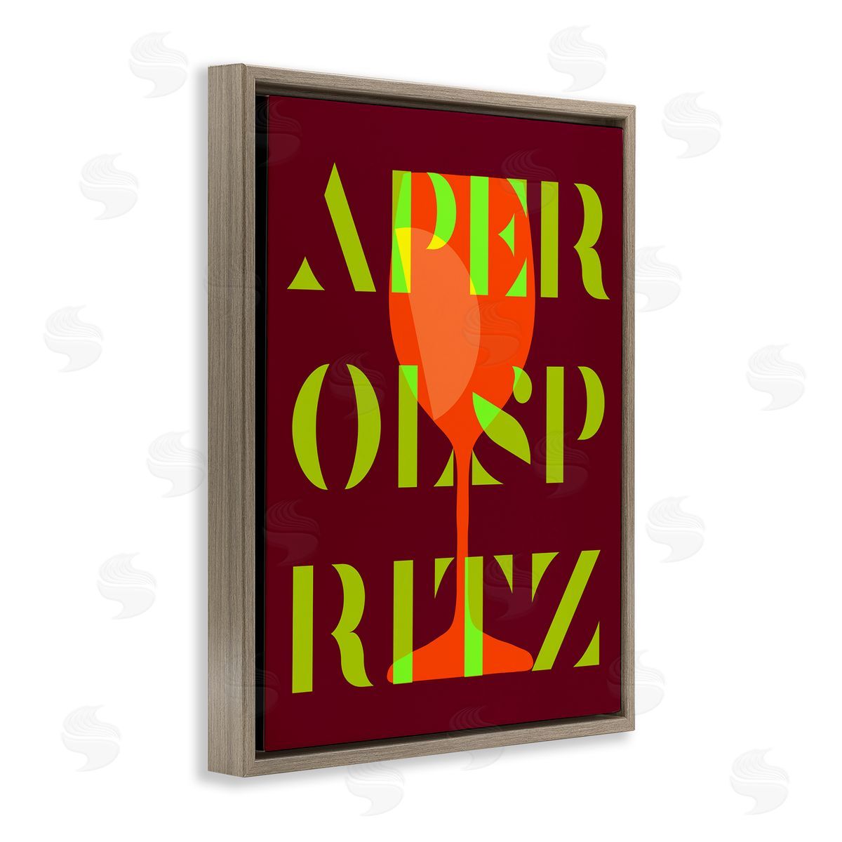 Modern Aperol Spritz Brown Floating Frame Canvas Wall Art, Home Decor by Stupell Studio