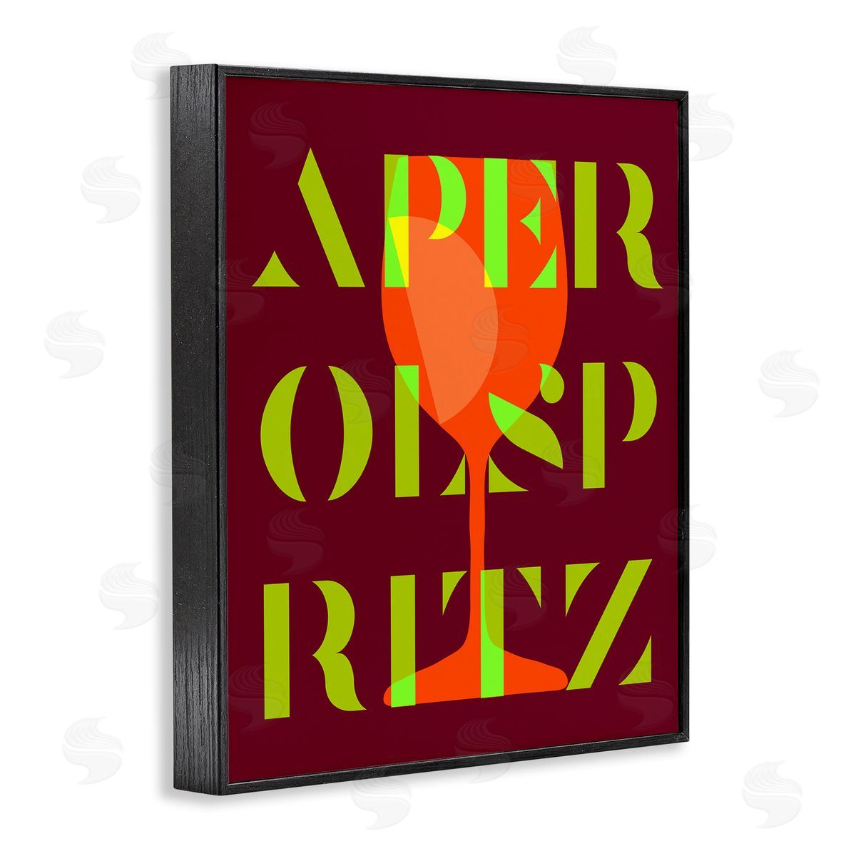 Modern Aperol Spritz Black Frame Print Wall Art, Home Decor by Stupell Studio