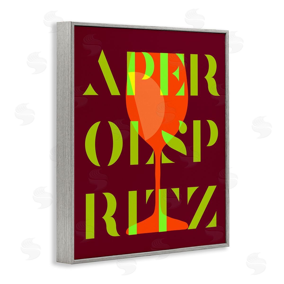 Modern Aperol Spritz Grey Frame Print Wall Art, Home Decor by Stupell Studio