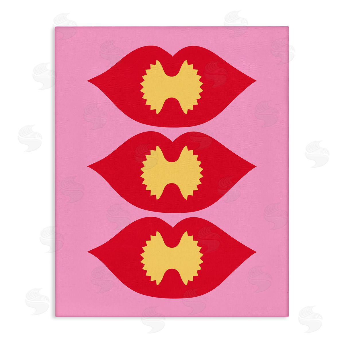 Lips & Bowtie Pasta Canvas Wall Art, Home Decor by Stupell Studio