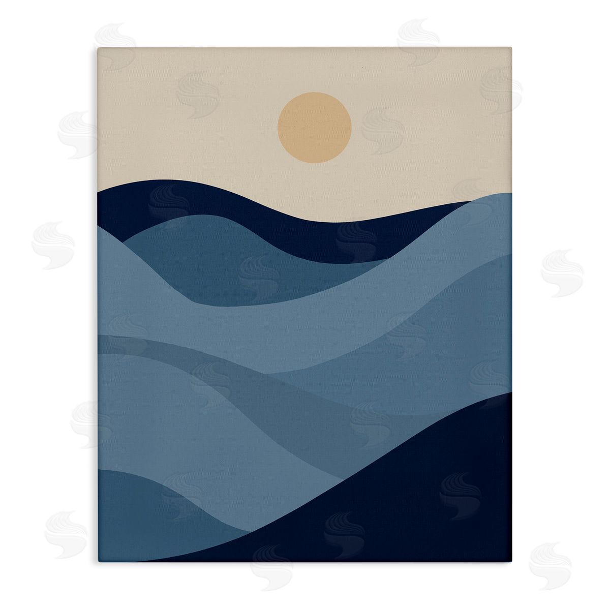 Blue Hills & Moon Canvas Wall Art, Home Decor by Stupell Studio