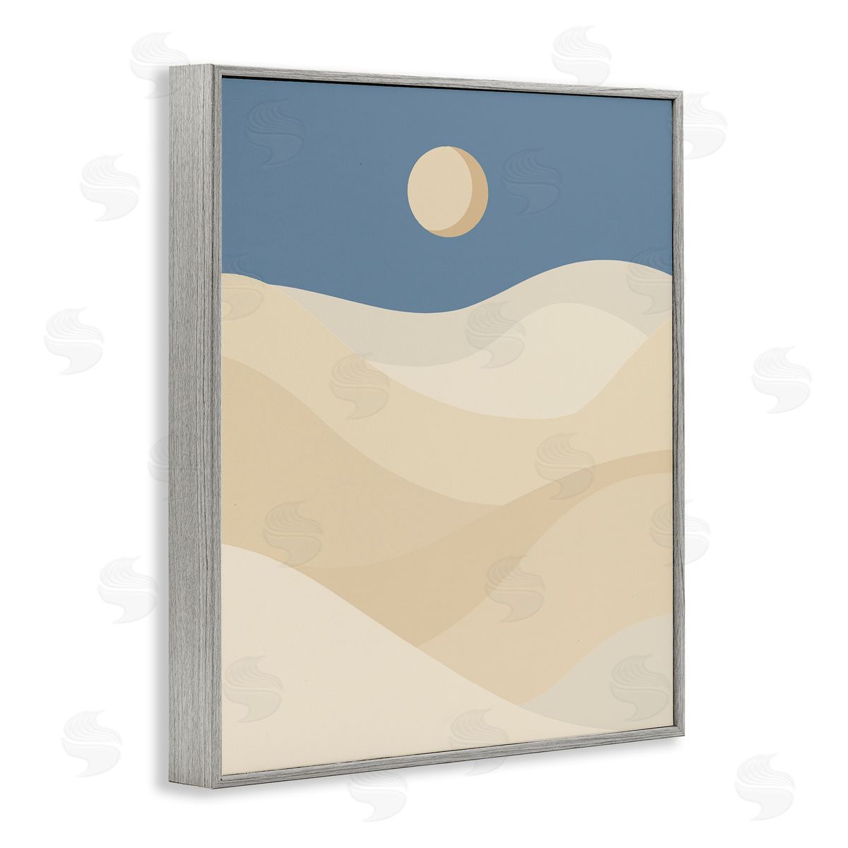 Desert Dunes & Moon Grey Frame Print Wall Art, Home Decor by Stupell Studio