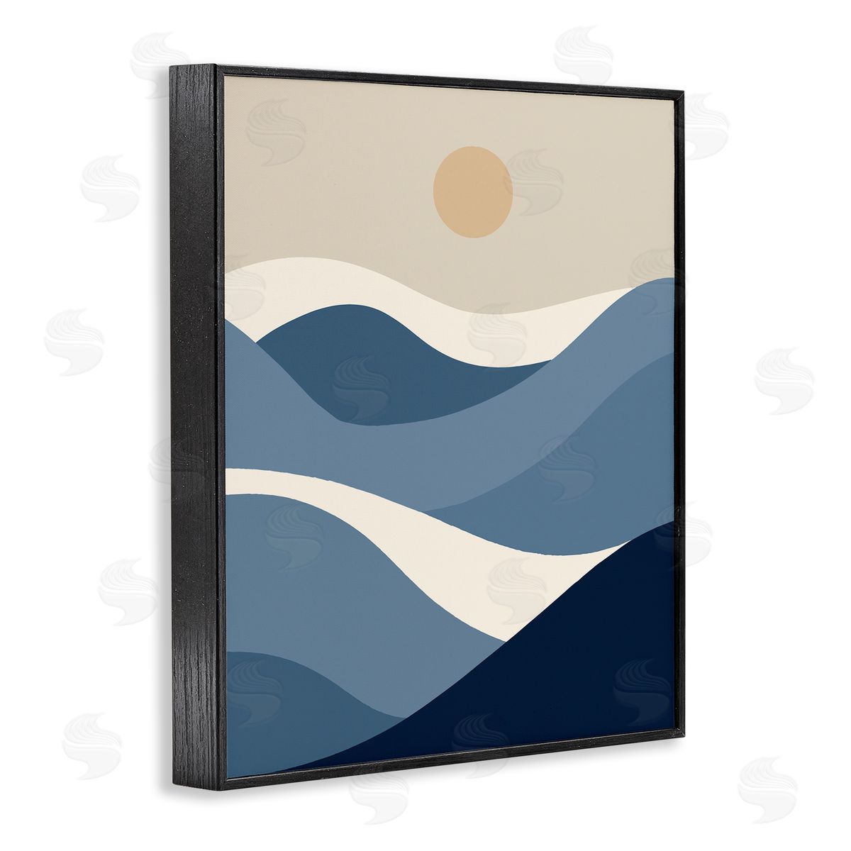 Moon over Blue Hills Black Frame Print Wall Art, Home Decor by Stupell Studio