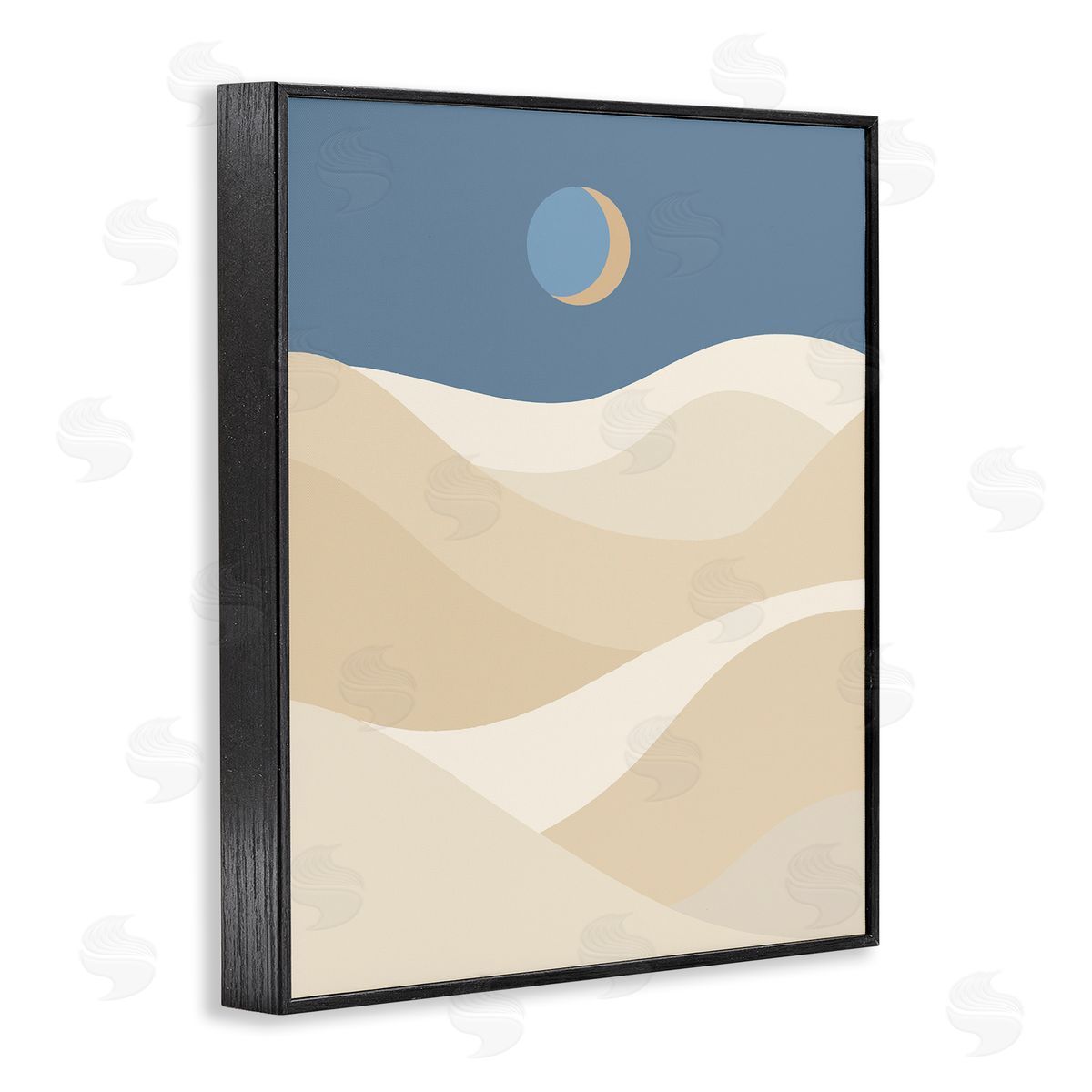 Crescent Moon over Dunes Black Frame Print Wall Art, Home Decor by Stupell Studio