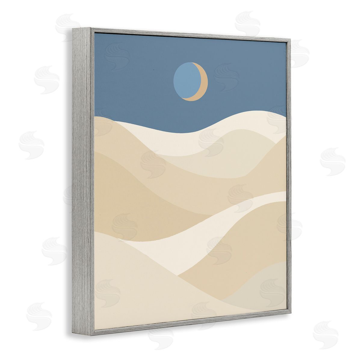 Crescent Moon over Dunes Grey Frame Print Wall Art, Home Decor by Stupell Studio