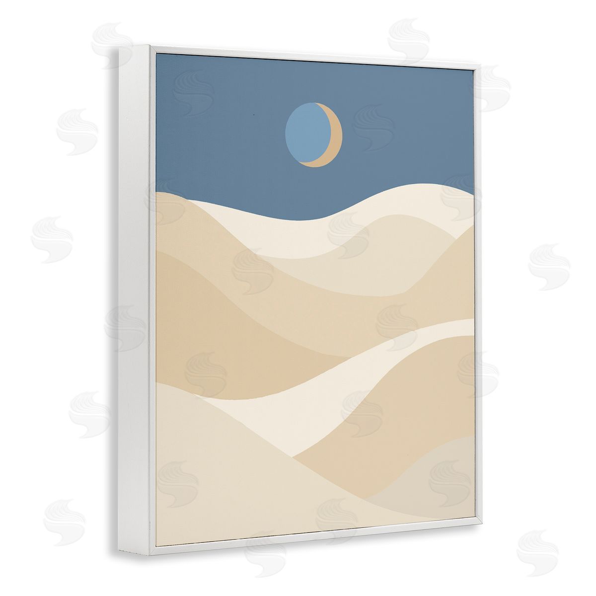 Crescent Moon over Dunes White Frame Print Wall Art, Home Decor by Stupell Studio