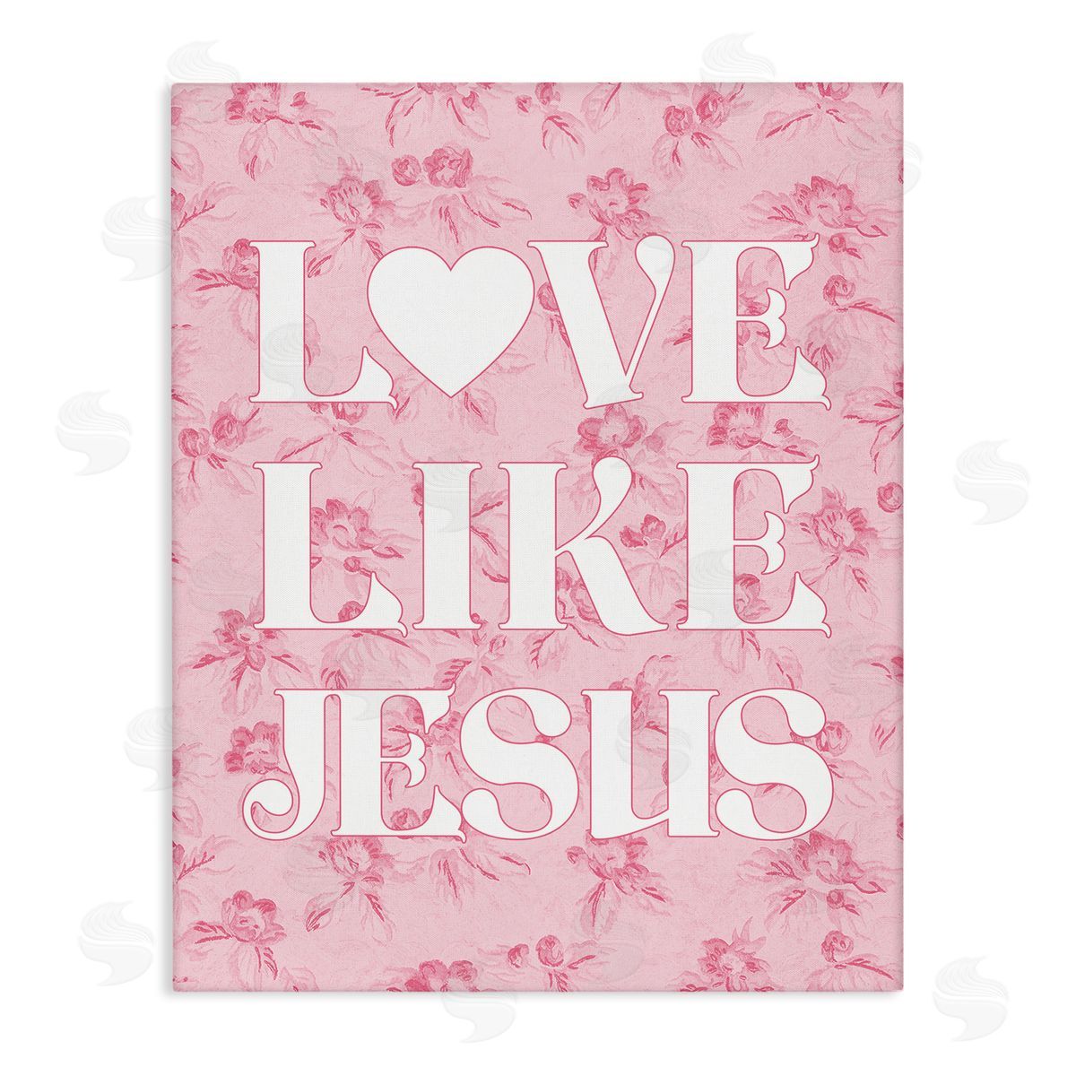 Love Like Jesus on Floral Canvas Wall Art, Home Decor by Stupell Studio