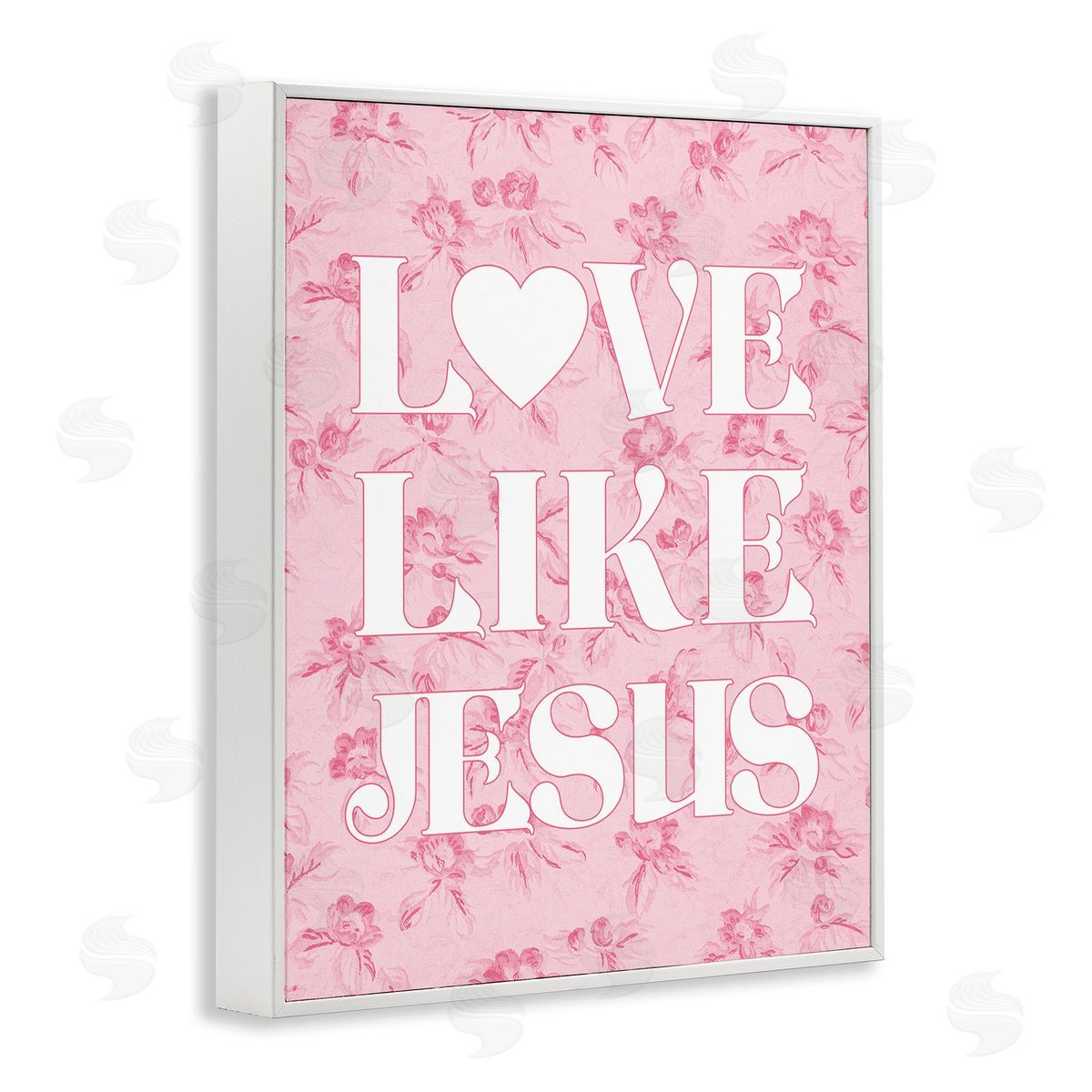 Love Like Jesus on Floral White Frame Print Wall Art, Home Decor by Stupell Studio