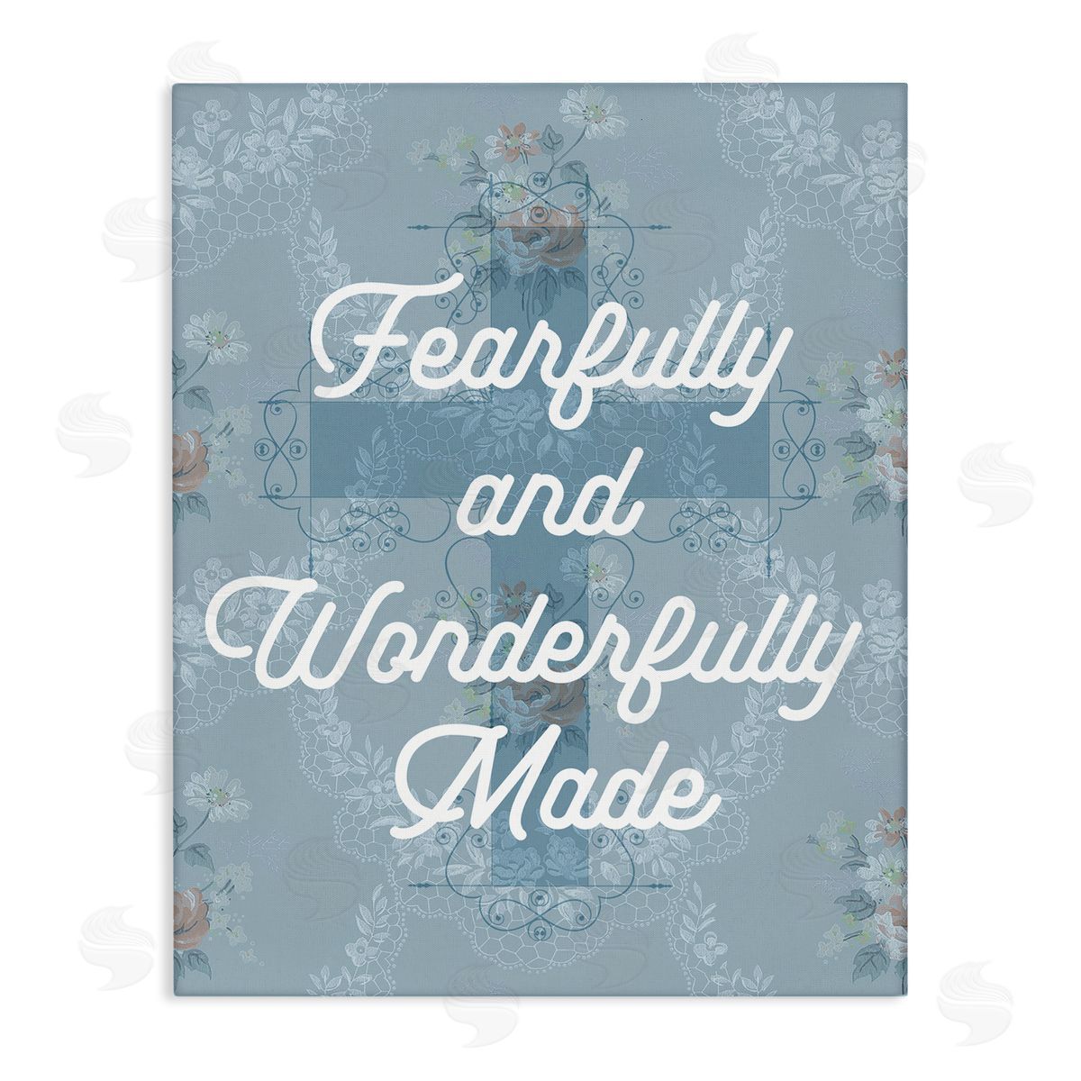 Wonderfully Made Floral Cross Canvas Wall Art, Home Decor by Stupell Studio