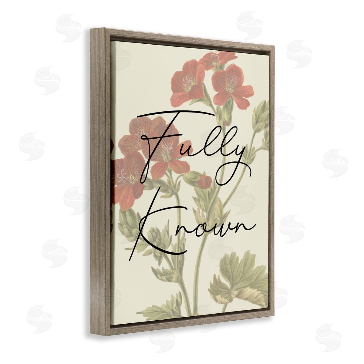 Fully Known on Floral Brown Floating Frame Canvas Wall Art, Home Decor by Stupell Studio