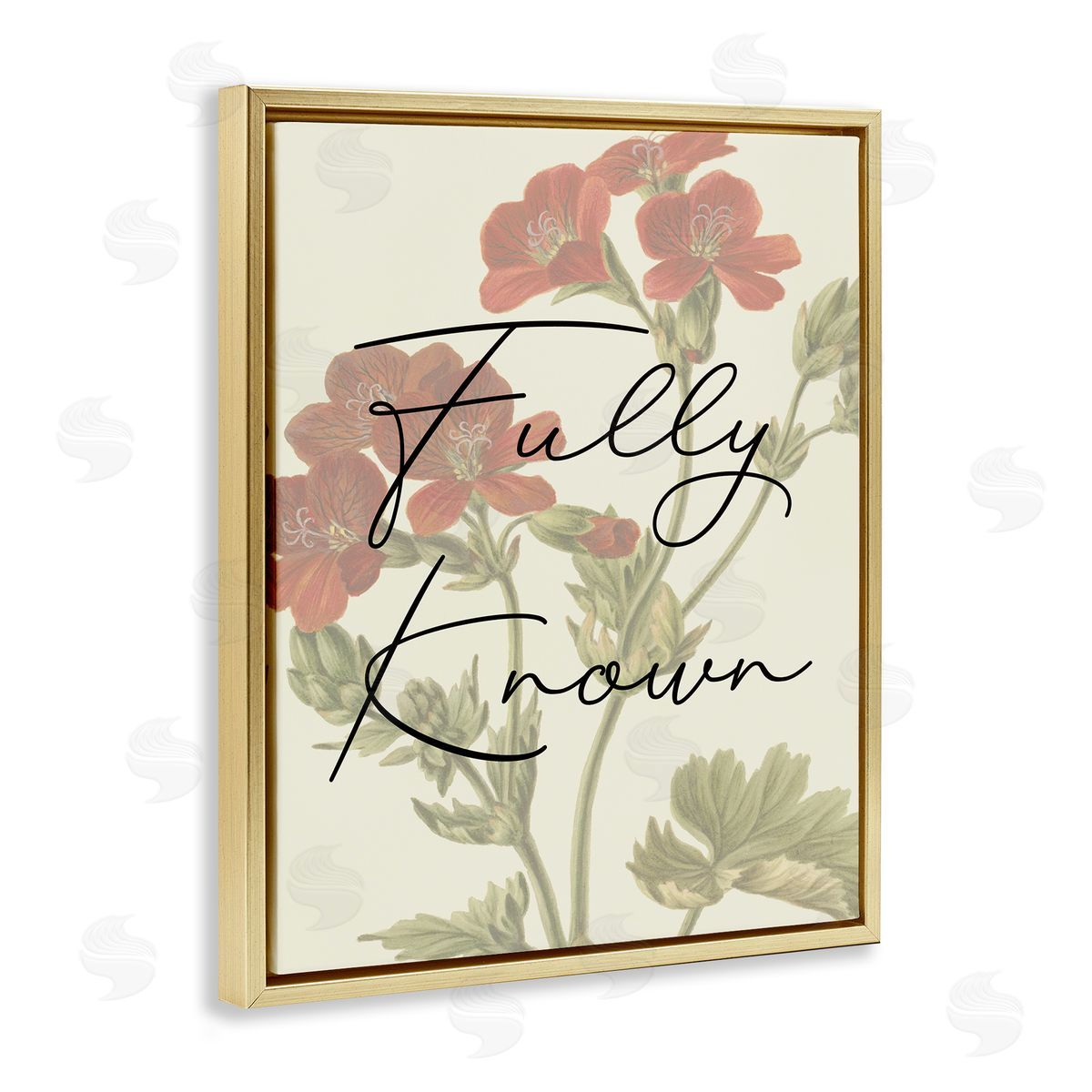 Fully Known on Floral Gold Floating Frame Canvas Wall Art, Home Decor by Stupell Studio