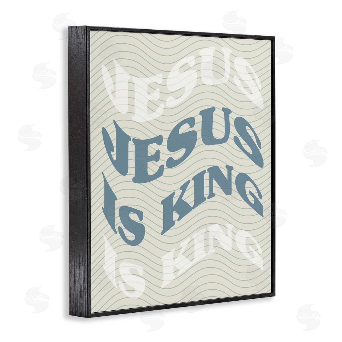 Wavy Jesus Is King Black Frame Print Wall Art, Home Decor by Stupell Studio