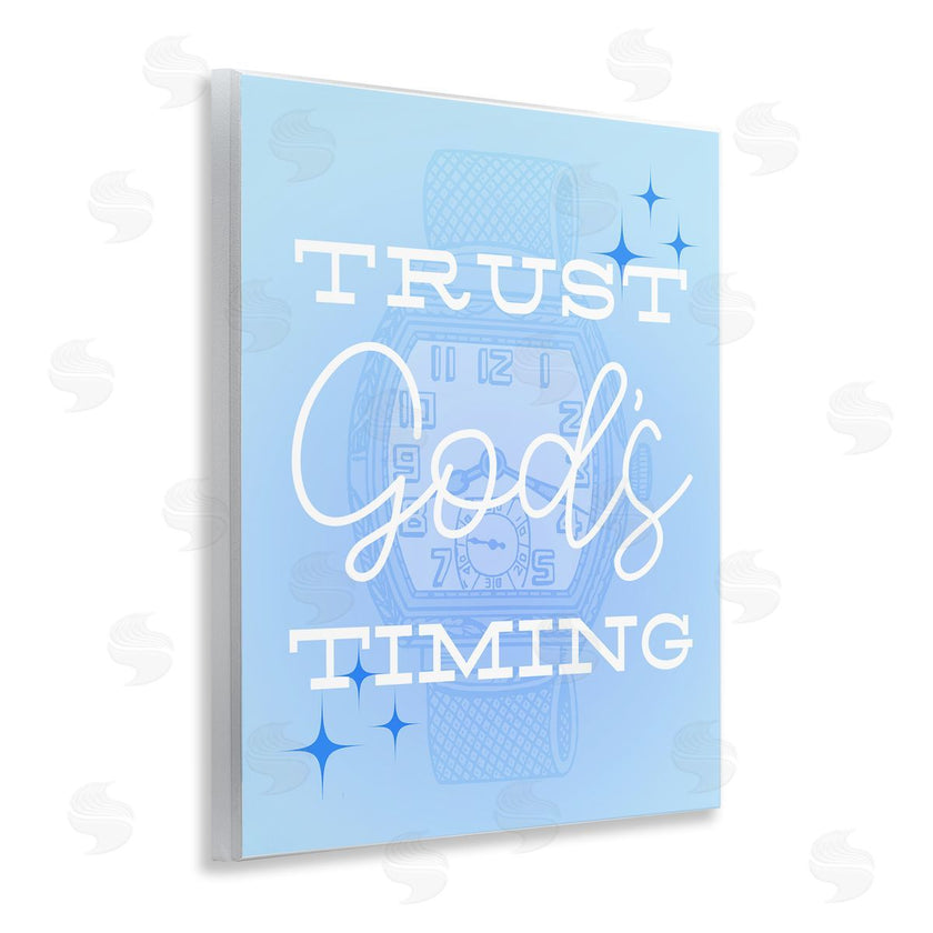 Stupell Studio | Trust Gods Timing Blue