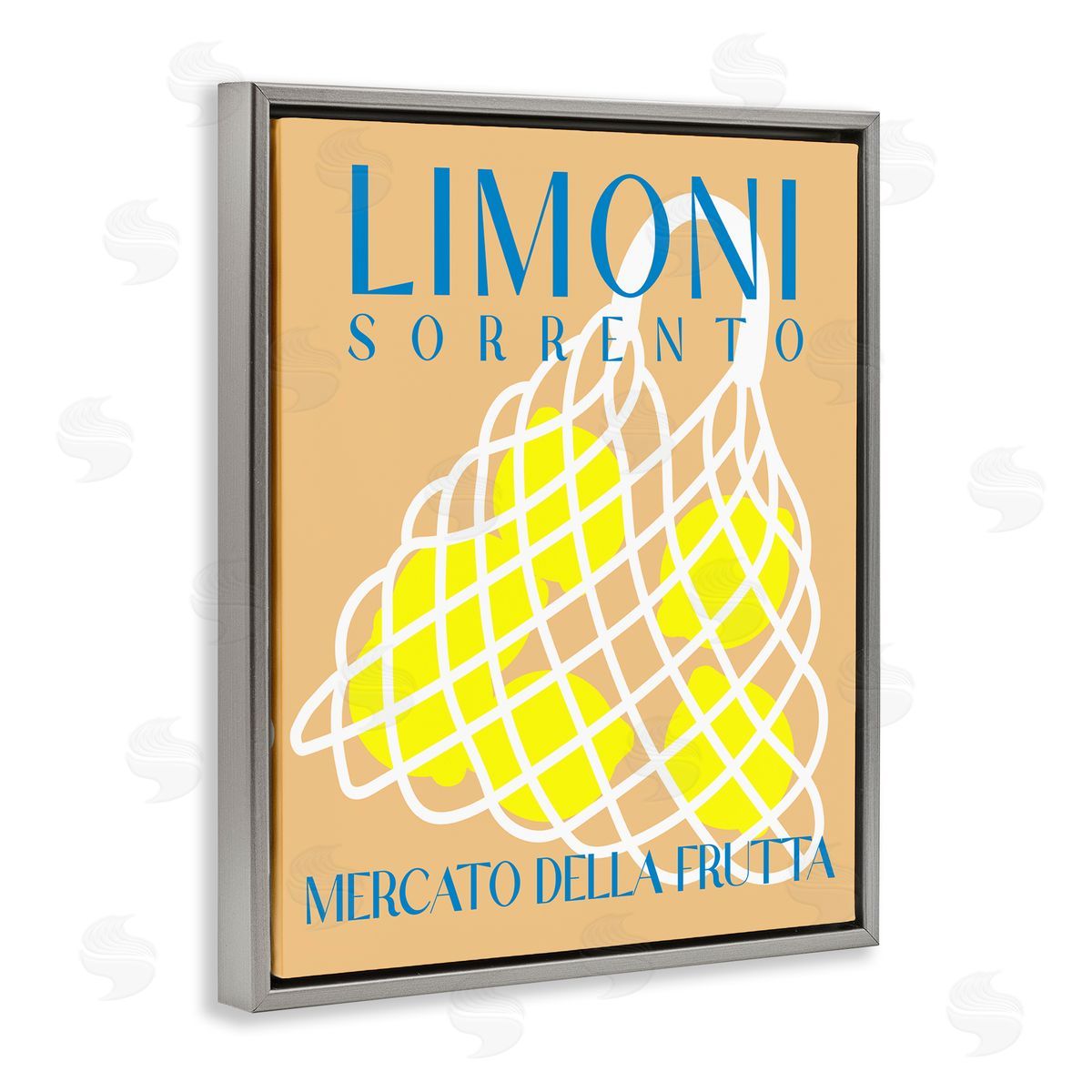 Modern Lemon Fruit Market Grey Floating Frame Canvas Wall Art, Home Decor by Stupell Studio