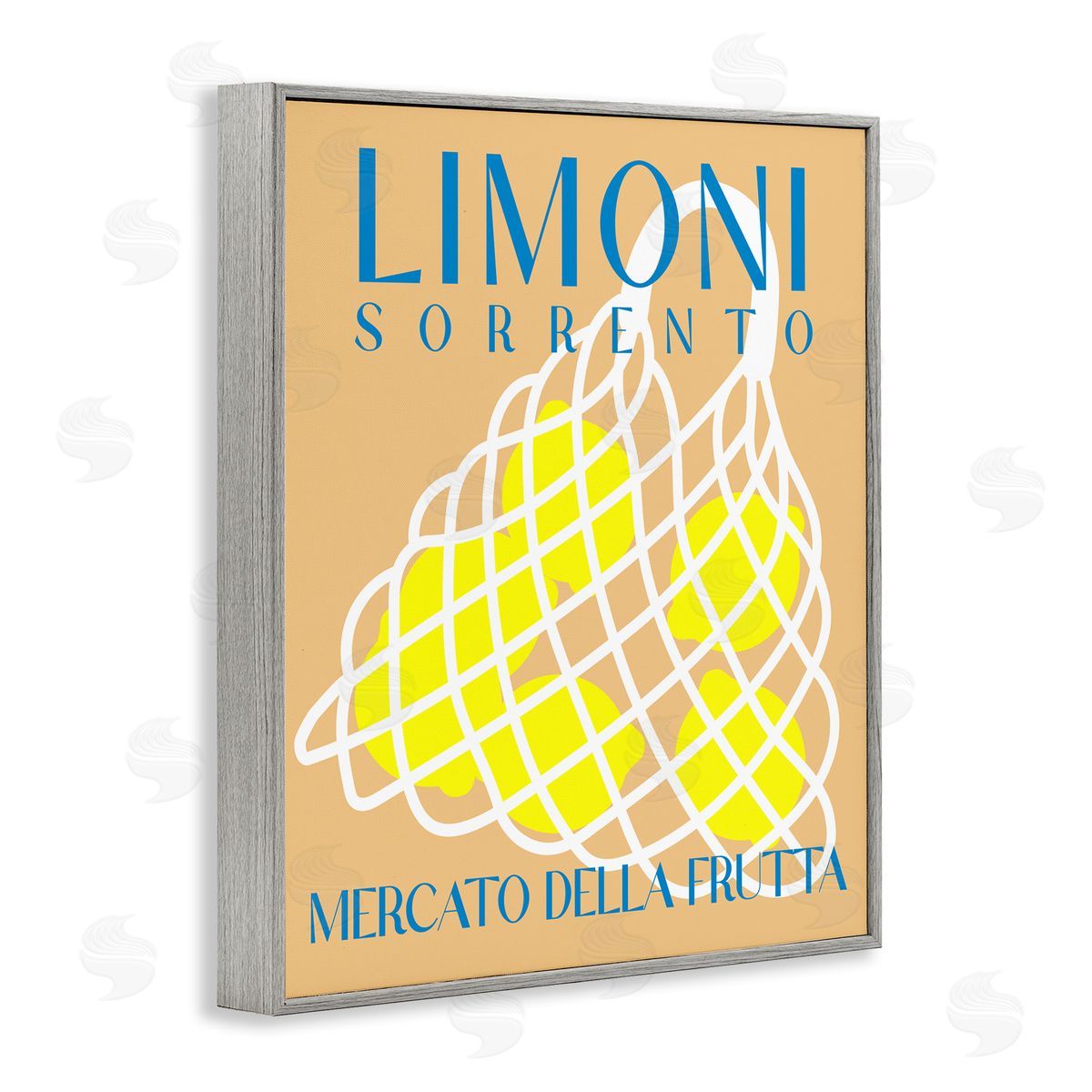 Modern Lemon Fruit Market Grey Frame Print Wall Art, Home Decor by Stupell Studio