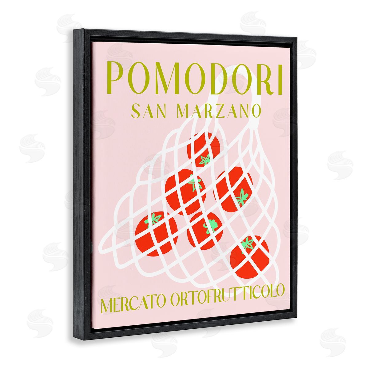 Modern Tomato Fruit Market Black Floating Frame Canvas Wall Art, Home Decor by Stupell Studio