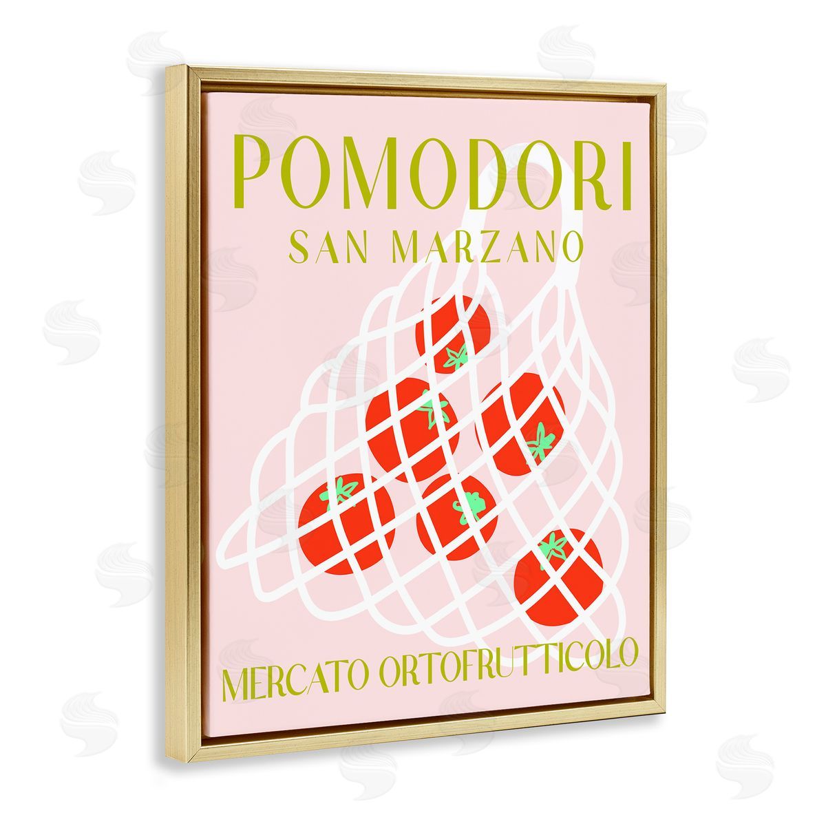 Modern Tomato Fruit Market Gold Floating Frame Canvas Wall Art, Home Decor by Stupell Studio