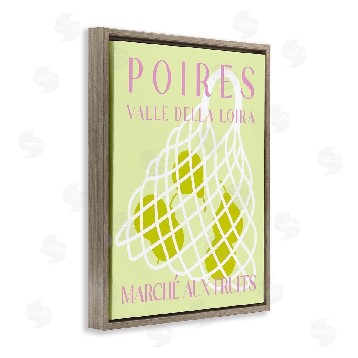 Modern Pear Fruit Market Brown Floating Frame Canvas Wall Art, Home Decor by Stupell Studio