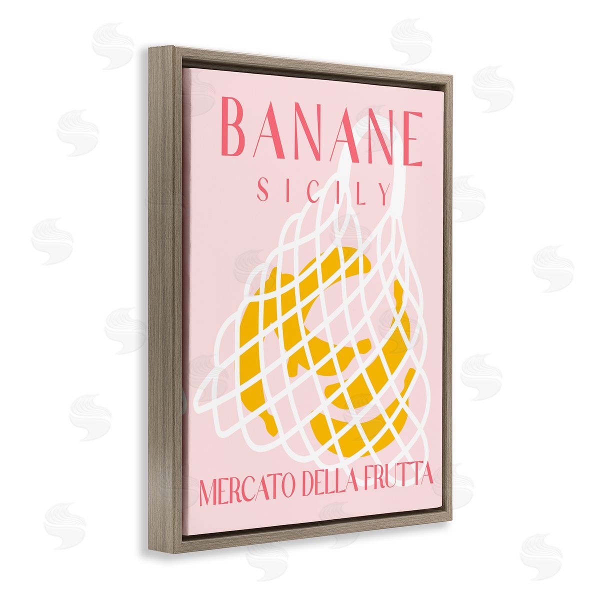 Modern Banana Fruit Market Brown Floating Frame Canvas Wall Art, Home Decor by Stupell Studio