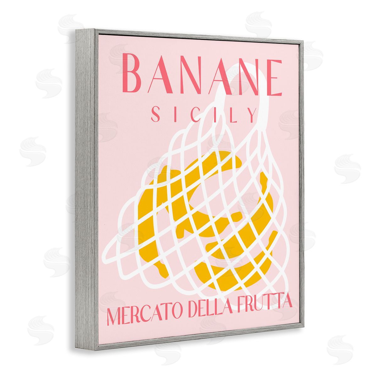 Modern Banana Fruit Market Grey Frame Print Wall Art, Home Decor by Stupell Studio