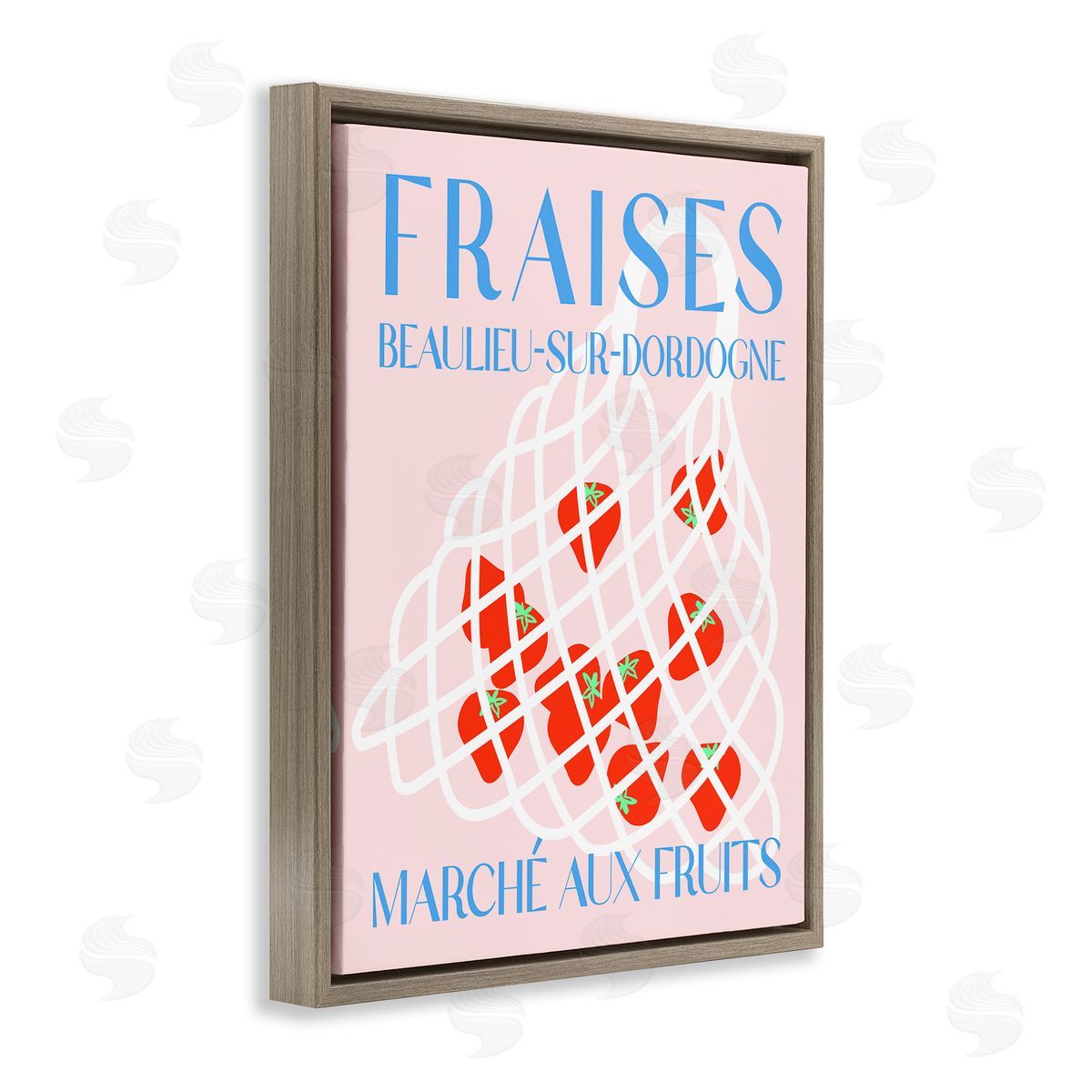 Modern Strawberry Fruit Market Brown Floating Frame Canvas Wall Art, Home Decor by Stupell Studio