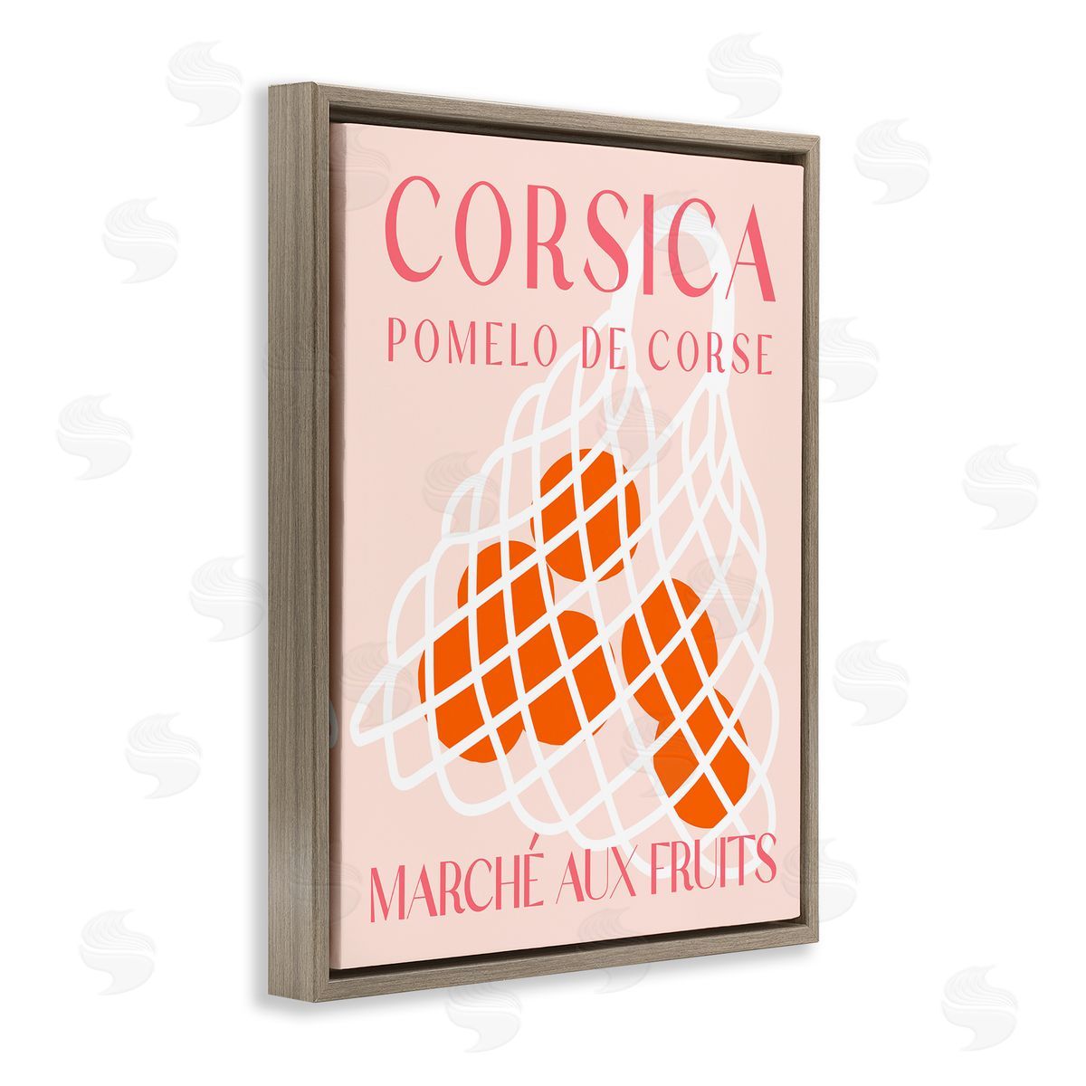 Modern Apple Fruit Market Brown Floating Frame Canvas Wall Art, Home Decor by Stupell Studio