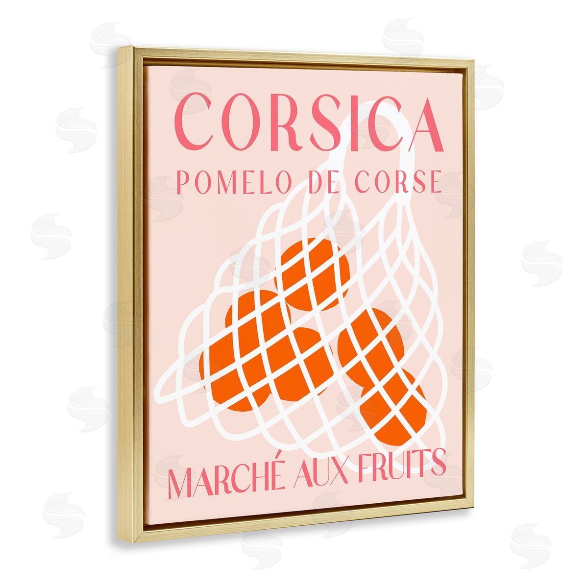 Modern Apple Fruit Market Gold Floating Frame Canvas Wall Art, Home Decor by Stupell Studio