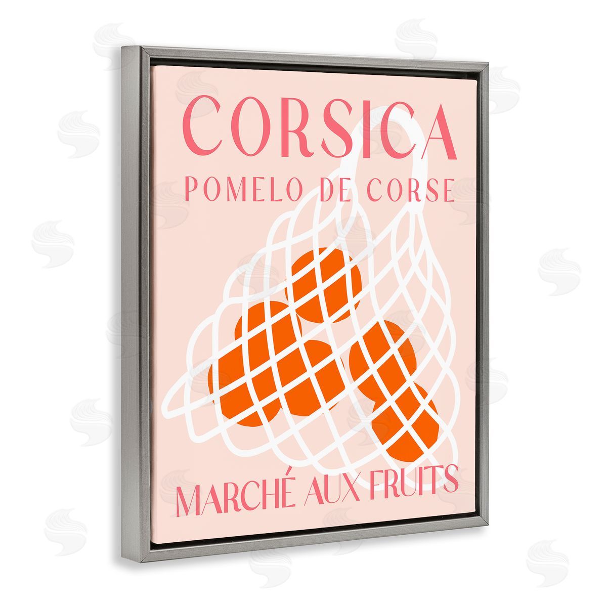 Modern Apple Fruit Market Grey Floating Frame Canvas Wall Art, Home Decor by Stupell Studio