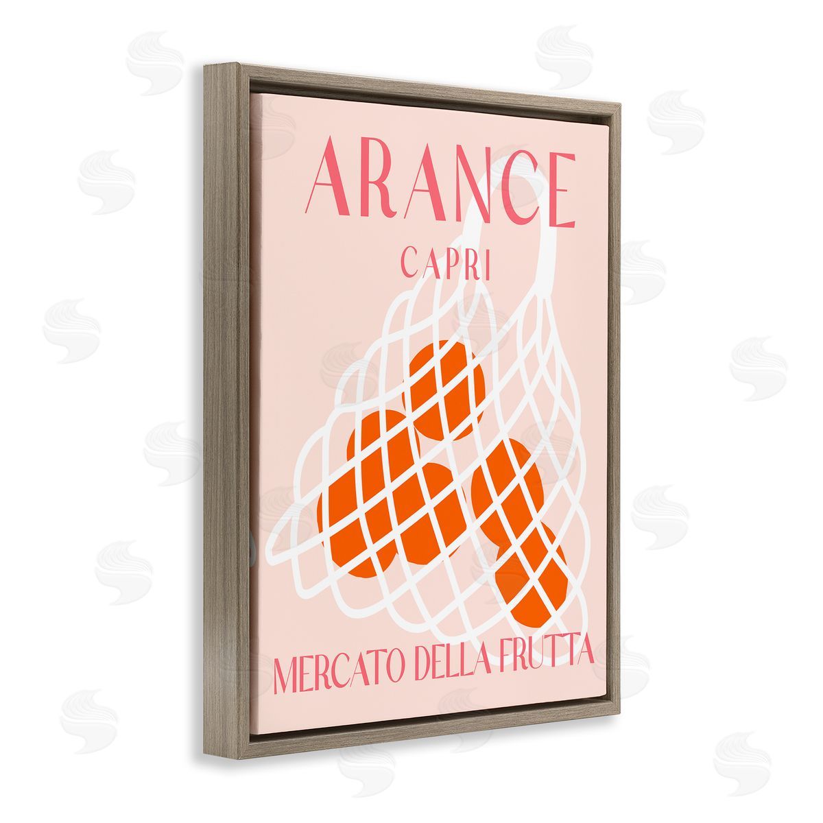 Modern Apples Fruit Market Brown Floating Frame Canvas Wall Art, Home Decor by Stupell Studio