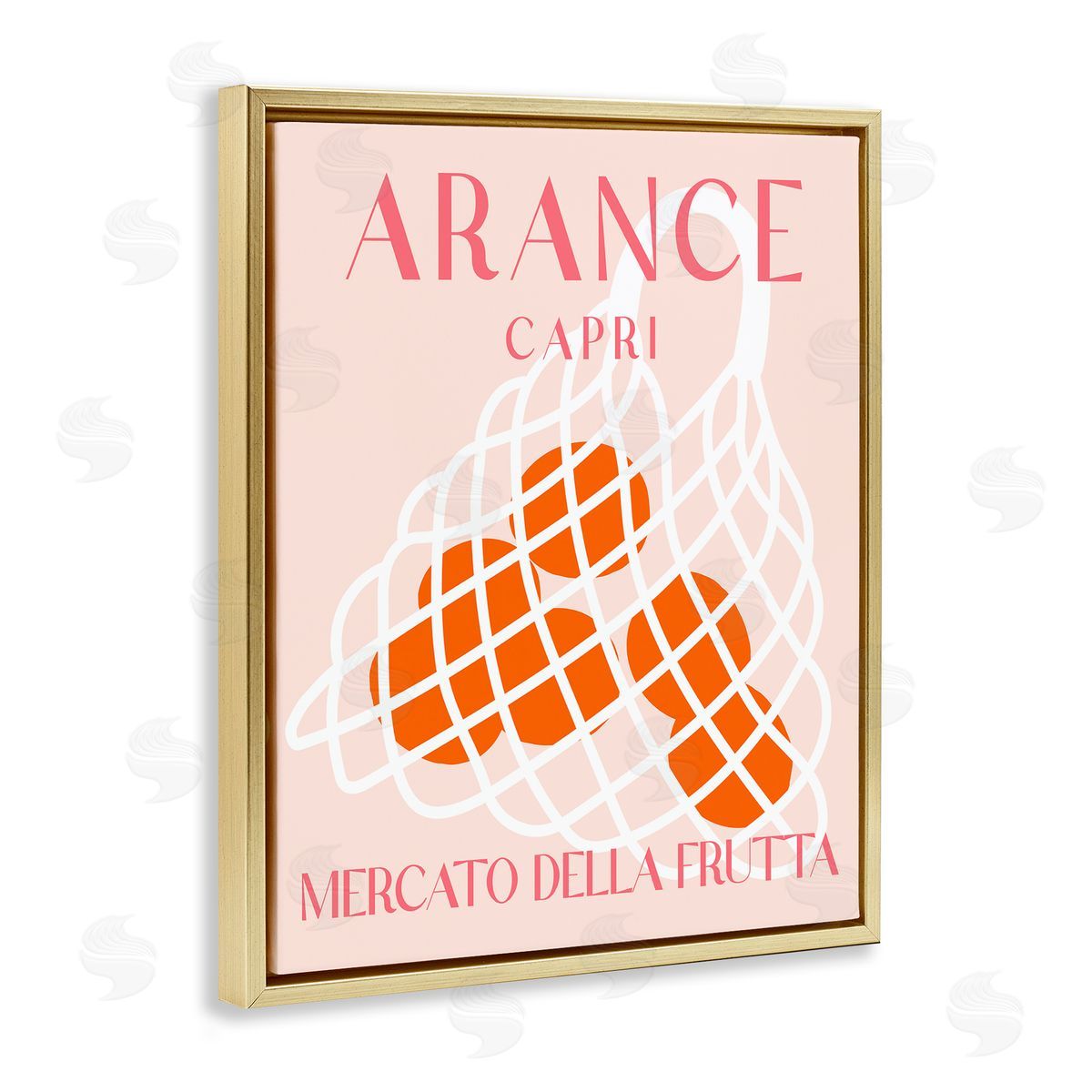 Modern Apples Fruit Market Gold Floating Frame Canvas Wall Art, Home Decor by Stupell Studio