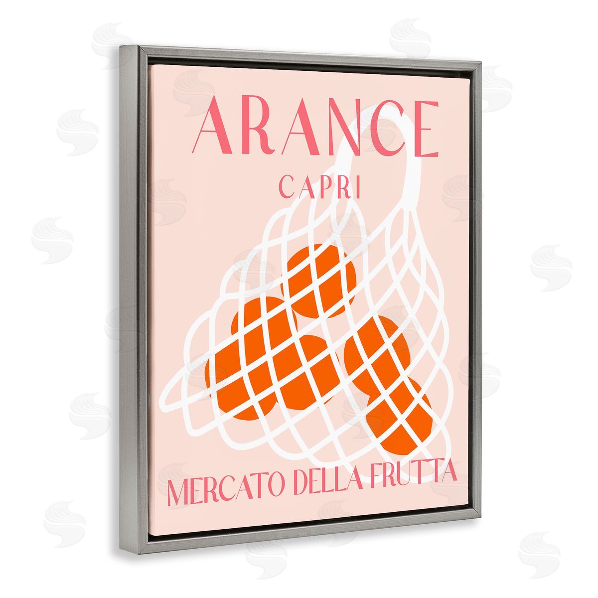 Modern Apples Fruit Market Grey Floating Frame Canvas Wall Art, Home Decor by Stupell Studio