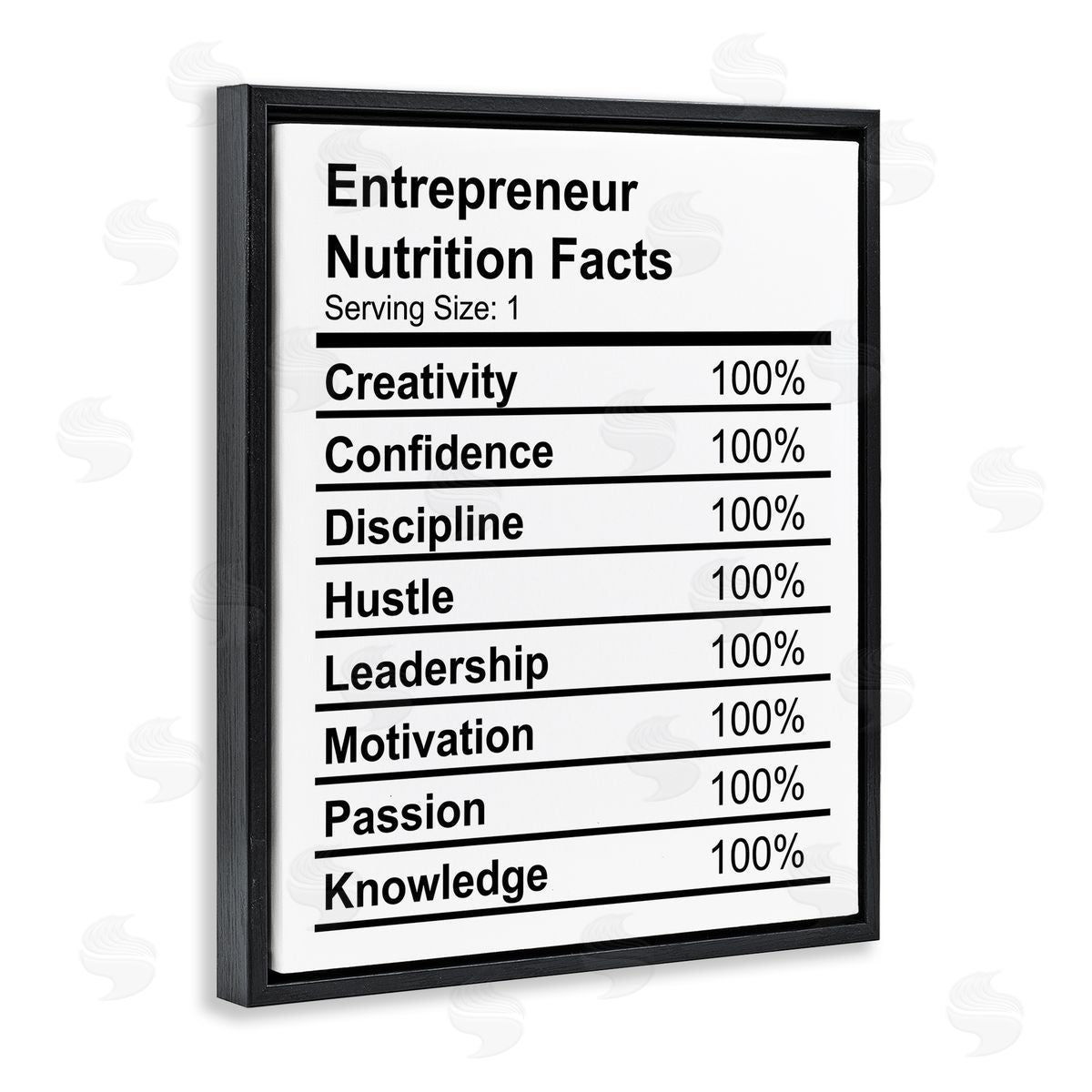 Sassy Entrepreneur Nutrition Facts Black Floating Frame Canvas Wall Art, Home Decor by Stupell Studio