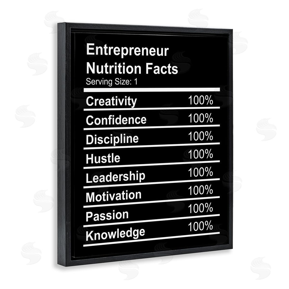 Entrepreneur Nutrition Facts Black Floating Frame Canvas Wall Art, Home Decor by Stupell Studio