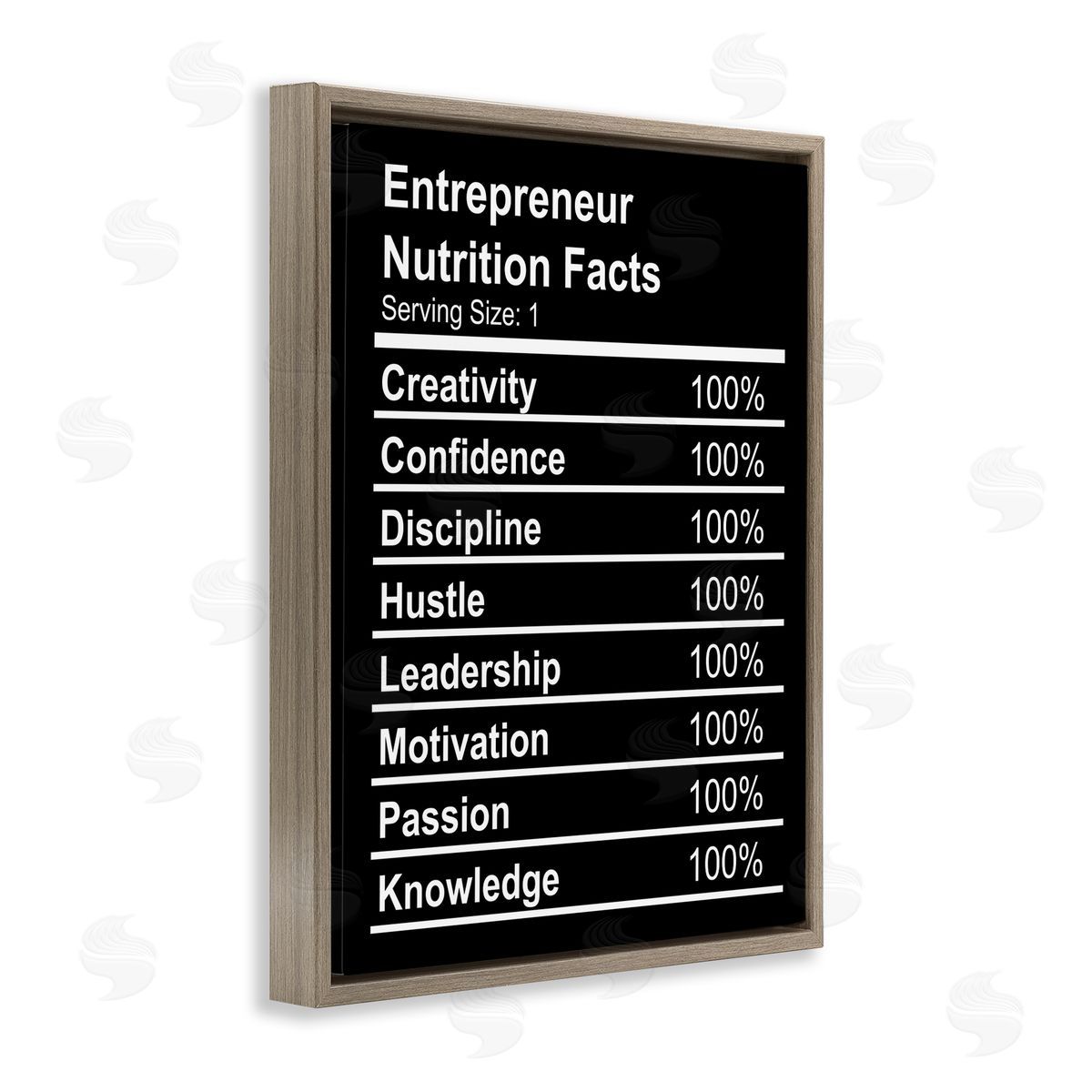 Entrepreneur Nutrition Facts Brown Floating Frame Canvas Wall Art, Home Decor by Stupell Studio