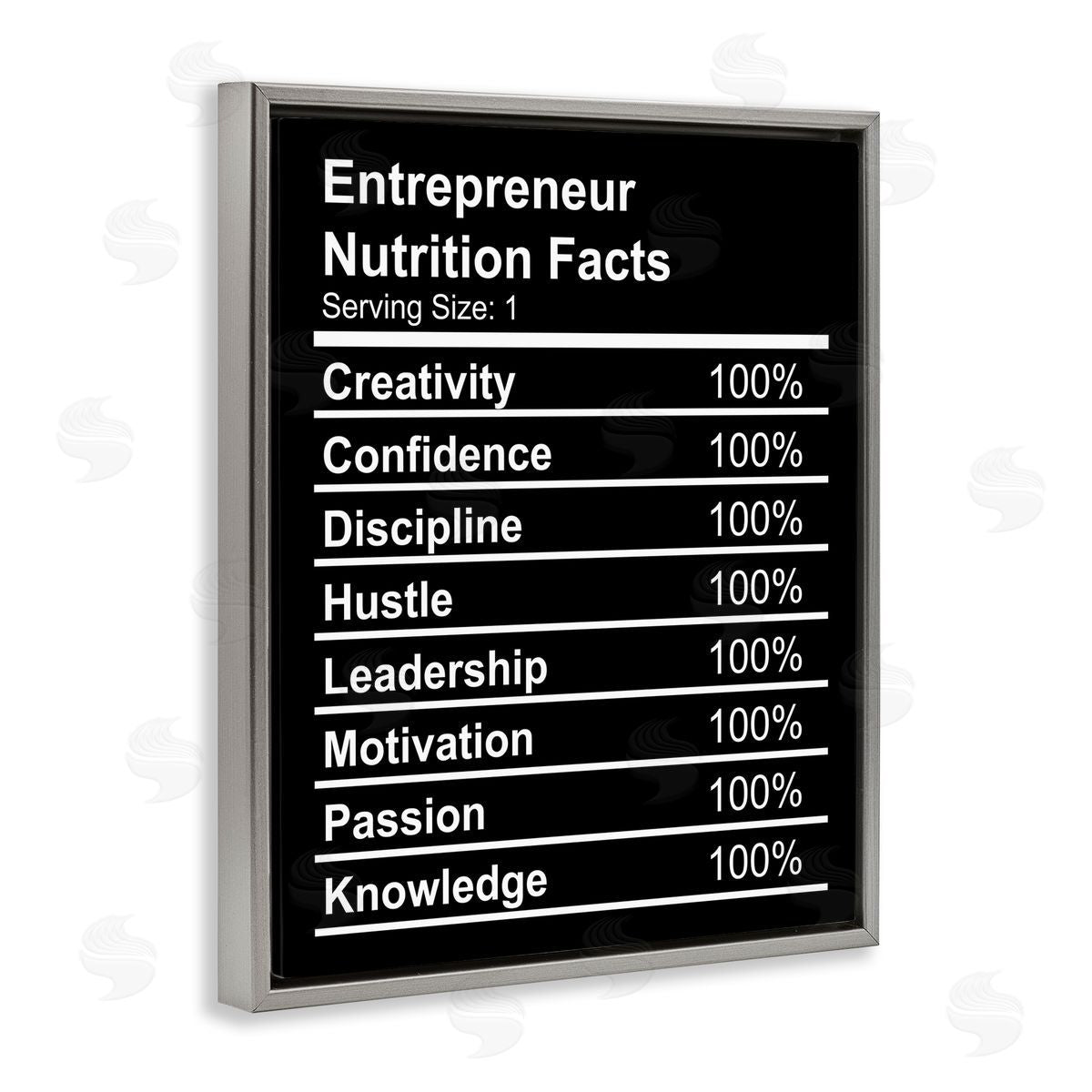 Entrepreneur Nutrition Facts Grey Floating Frame Canvas Wall Art, Home Decor by Stupell Studio