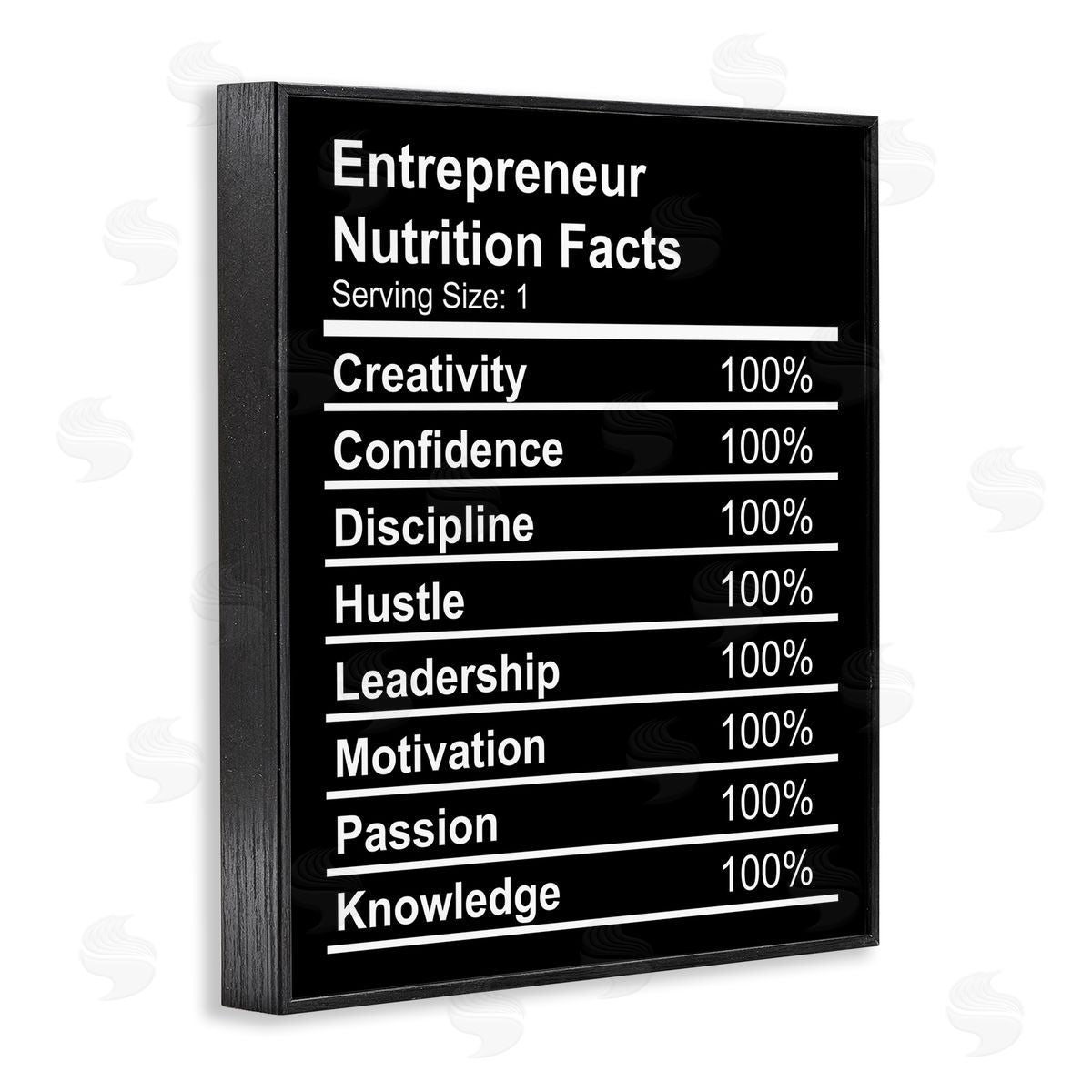 Entrepreneur Nutrition Facts Black Frame Print Wall Art, Home Decor by Stupell Studio