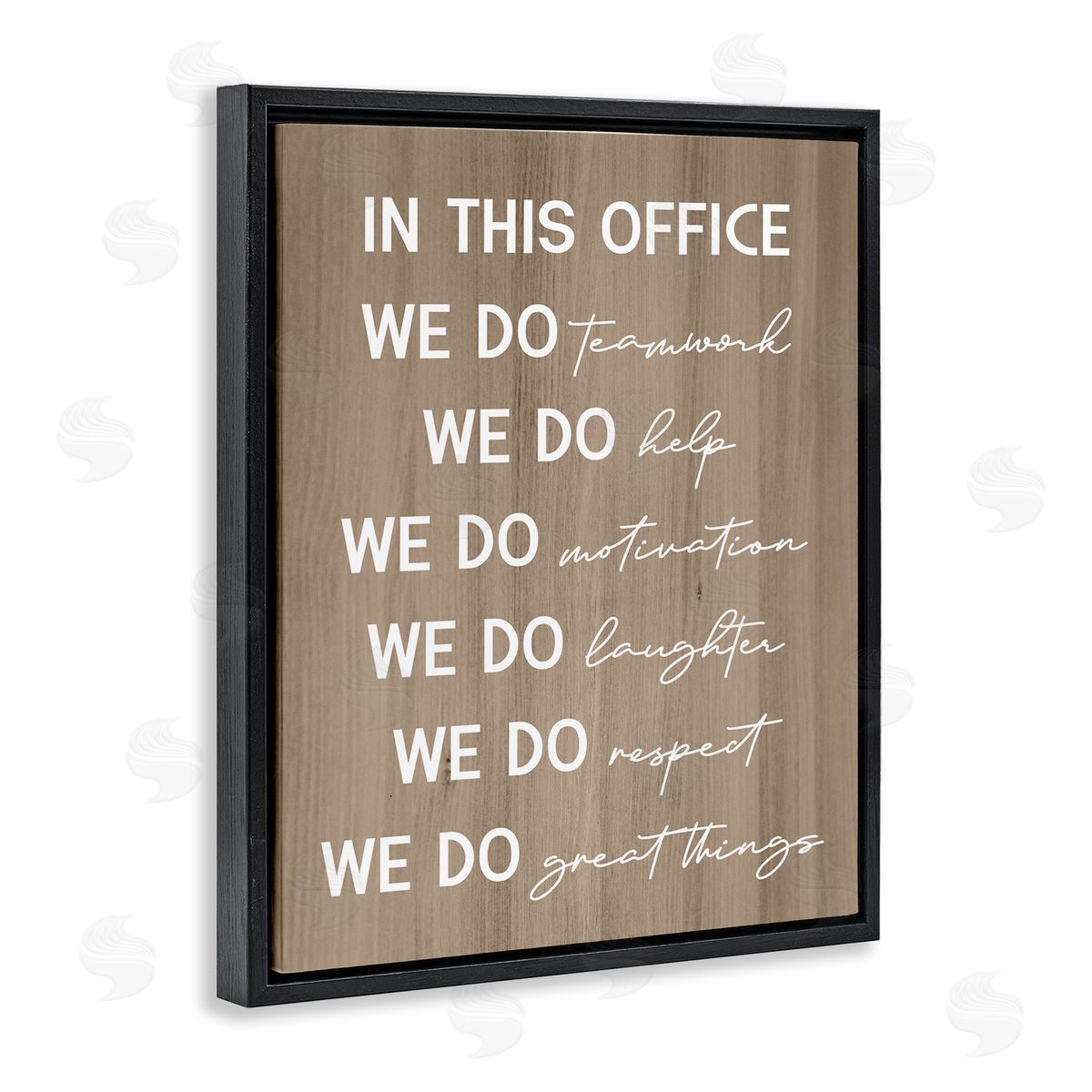 In This Office Motivational Black Floating Frame Canvas Wall Art, Home Decor by Stupell Studio