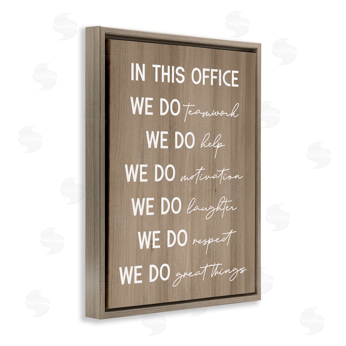 In This Office Motivational Brown Floating Frame Canvas Wall Art, Home Decor by Stupell Studio