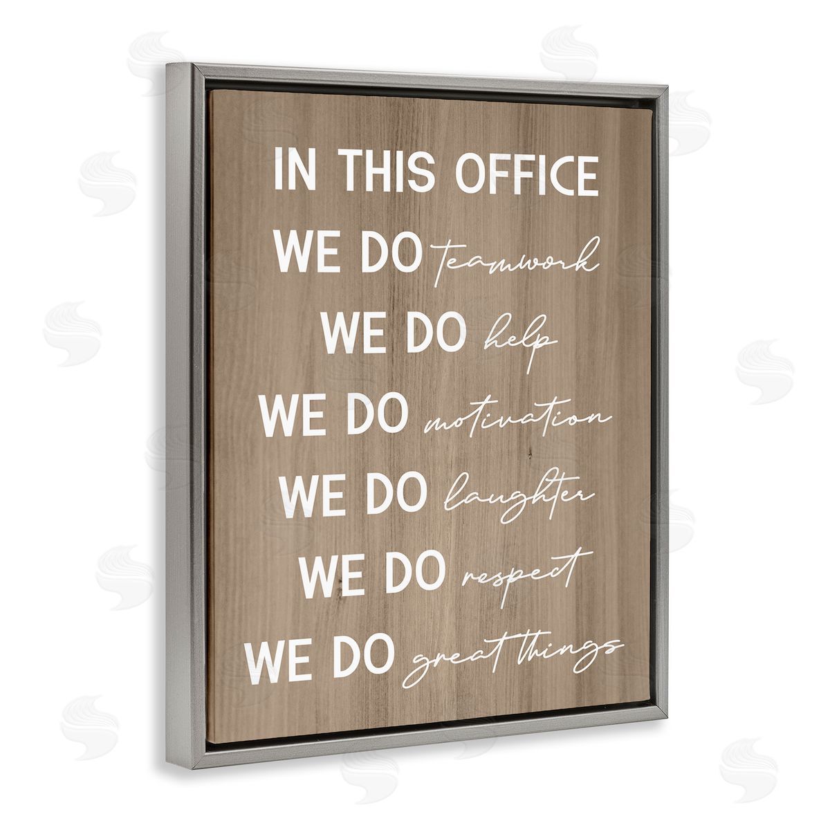 In This Office Motivational Grey Floating Frame Canvas Wall Art, Home Decor by Stupell Studio