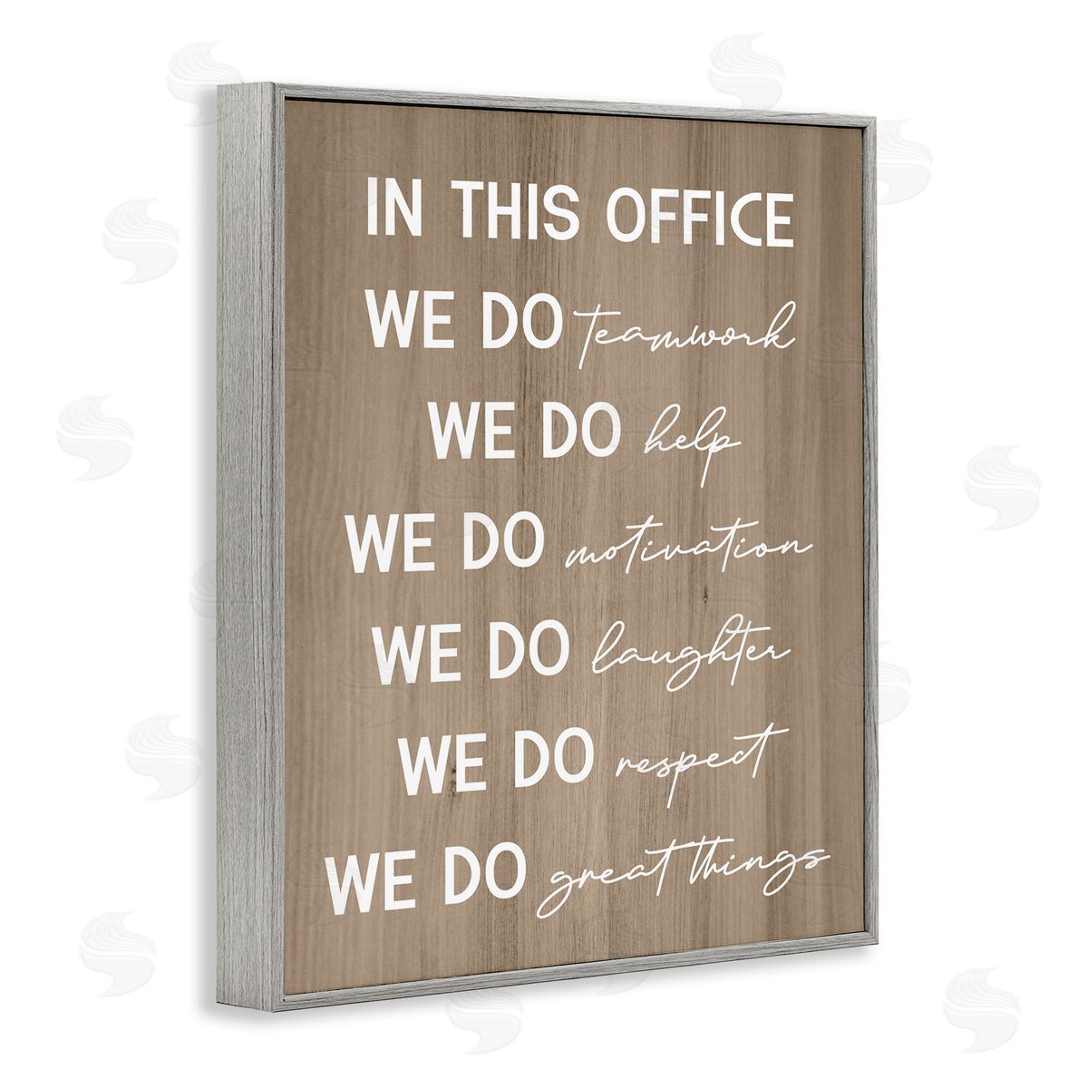 In This Office Motivational Grey Frame Print Wall Art, Home Decor by Stupell Studio