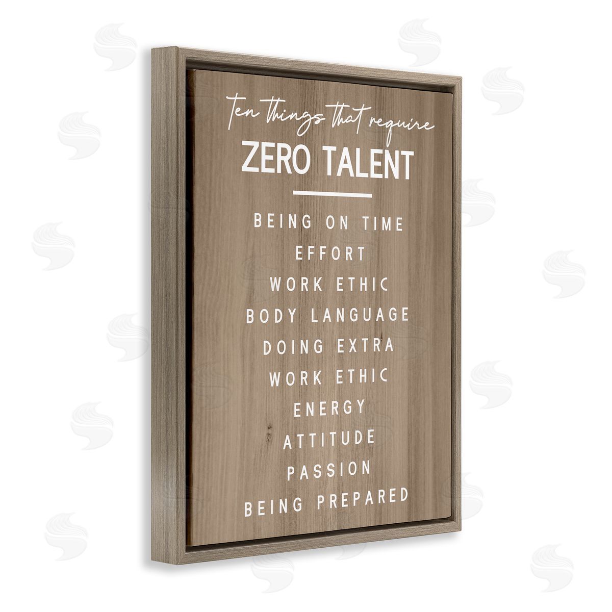 Inspirational Zero Talent Brown Floating Frame Canvas Wall Art, Home Decor by Stupell Studio
