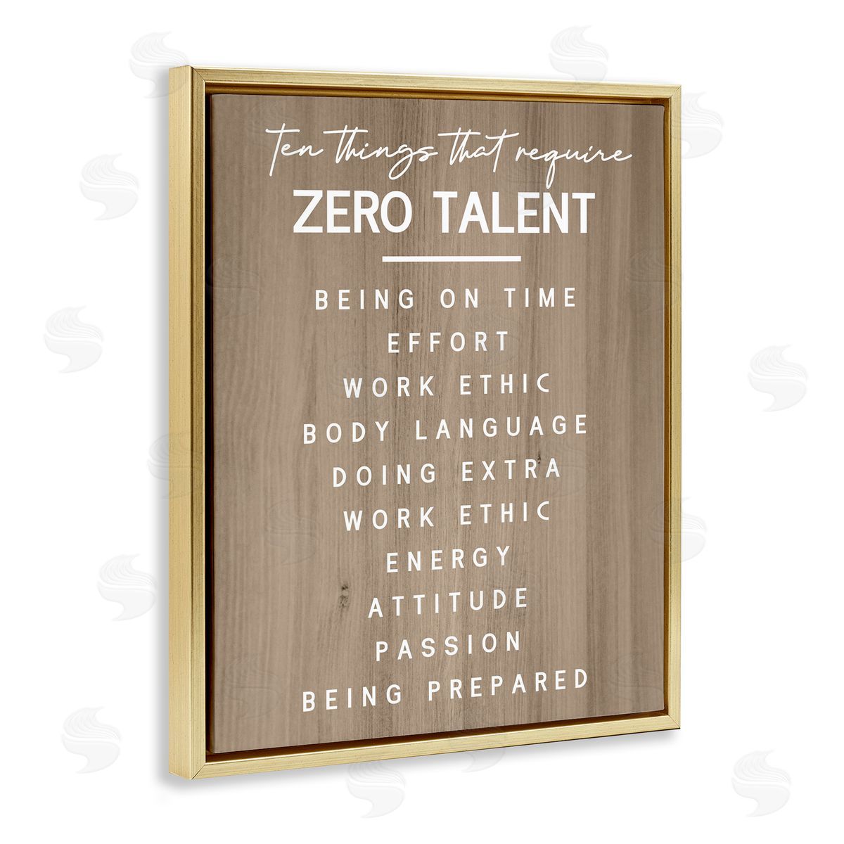 Inspirational Zero Talent Gold Floating Frame Canvas Wall Art, Home Decor by Stupell Studio