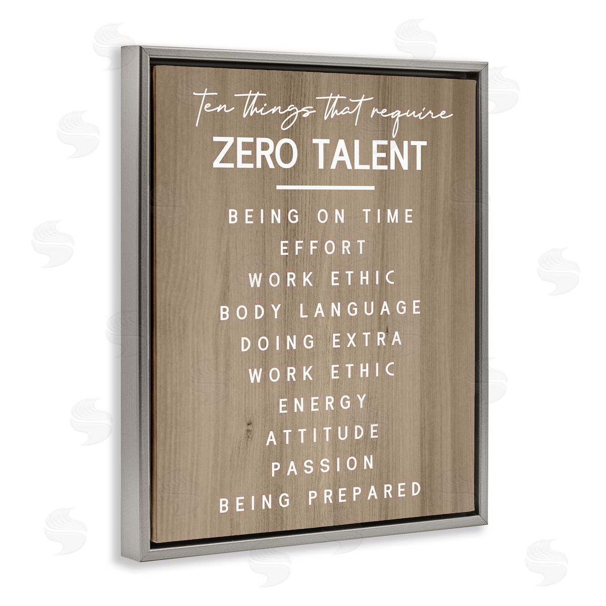 Inspirational Zero Talent Grey Floating Frame Canvas Wall Art, Home Decor by Stupell Studio