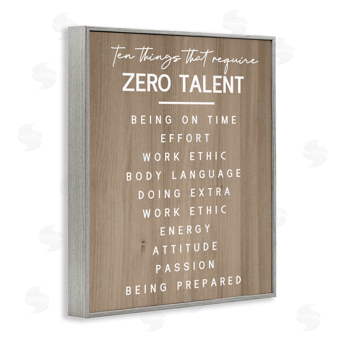 Inspirational Zero Talent Grey Frame Print Wall Art, Home Decor by Stupell Studio