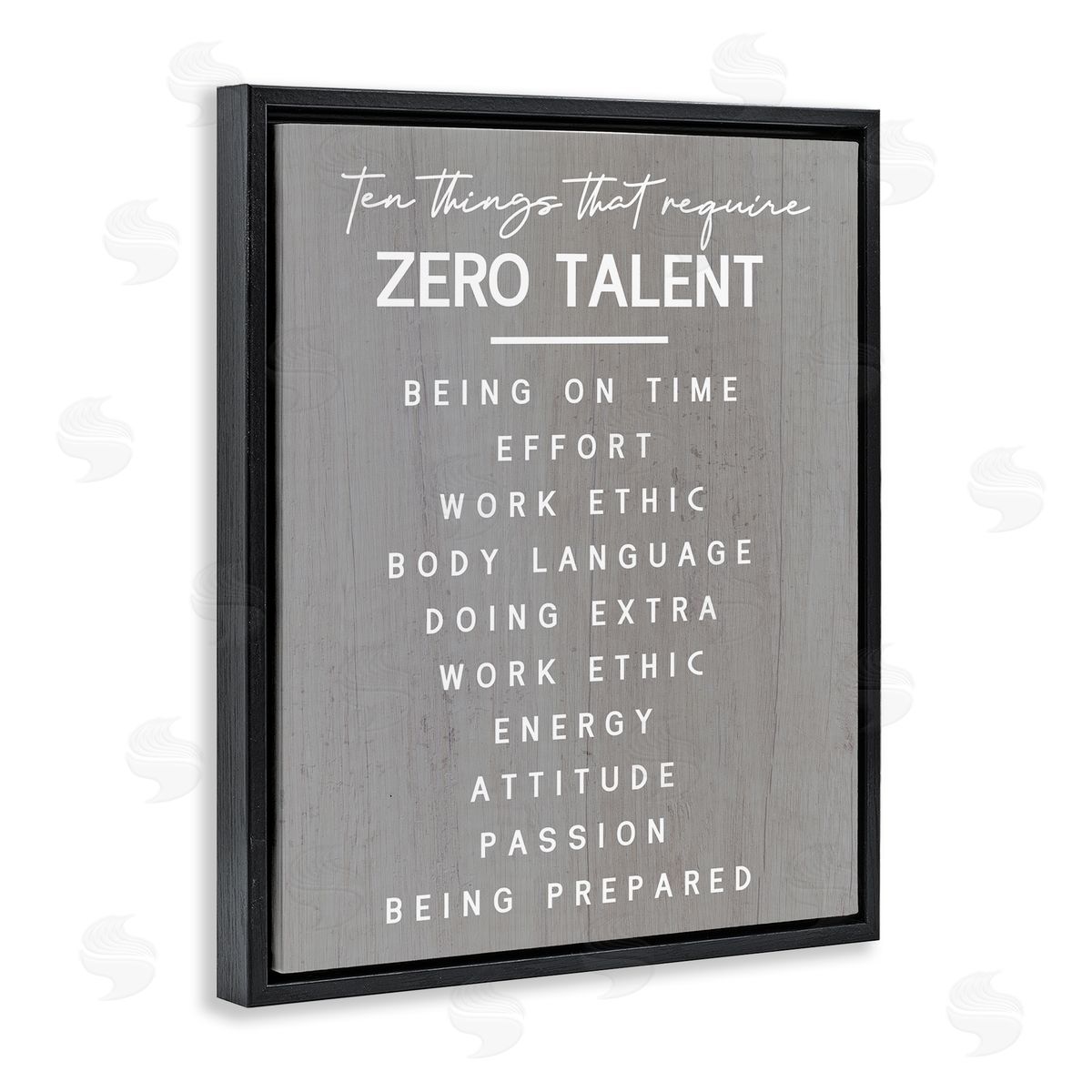 Motivational Zero Talent Black Floating Frame Canvas Wall Art, Home Decor by Stupell Studio