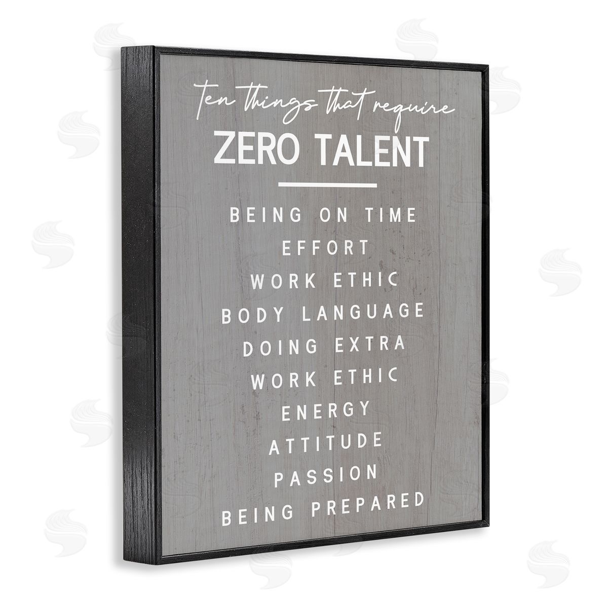 Motivational Zero Talent Black Frame Print Wall Art, Home Decor by Stupell Studio