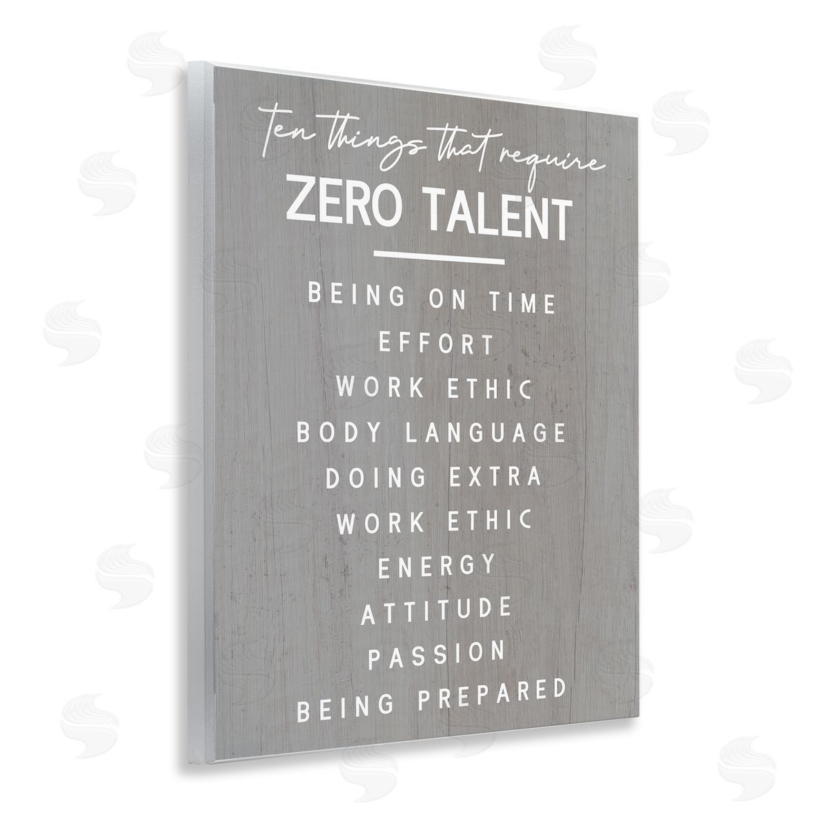 Motivational Zero Talent Wood Plaque Wall Art, Home Decor by Stupell Studio