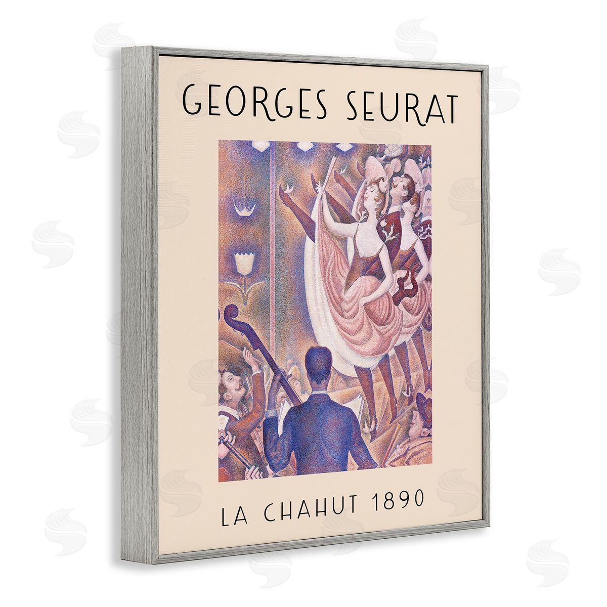 Classic Seurat Poster Grey Frame Print Wall Art, Home Decor by Stupell Studio