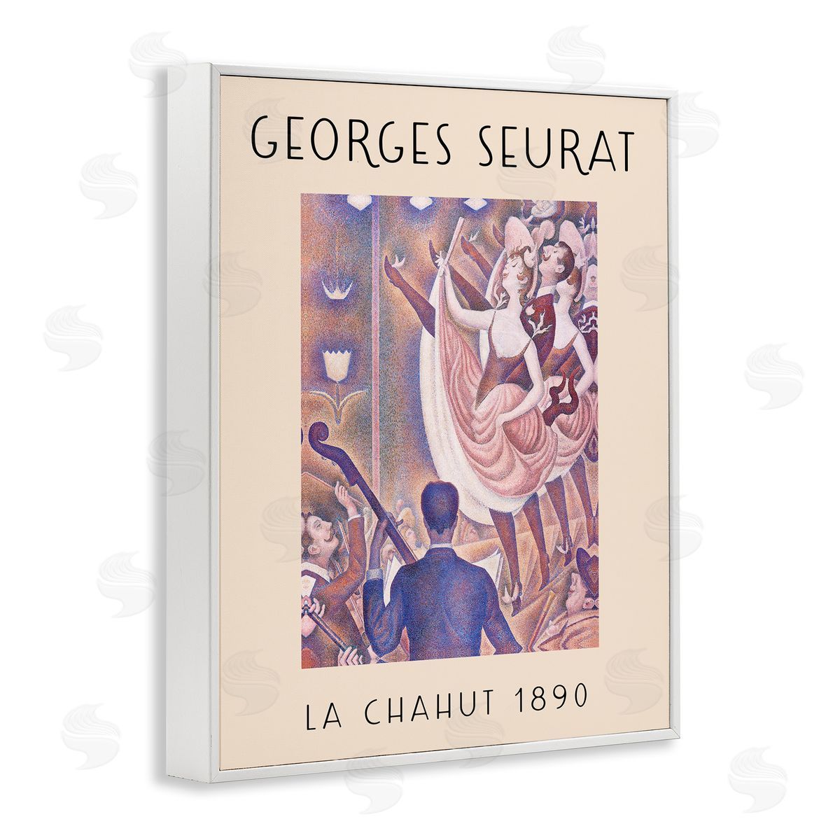 Classic Seurat Poster White Frame Print Wall Art, Home Decor by Stupell Studio